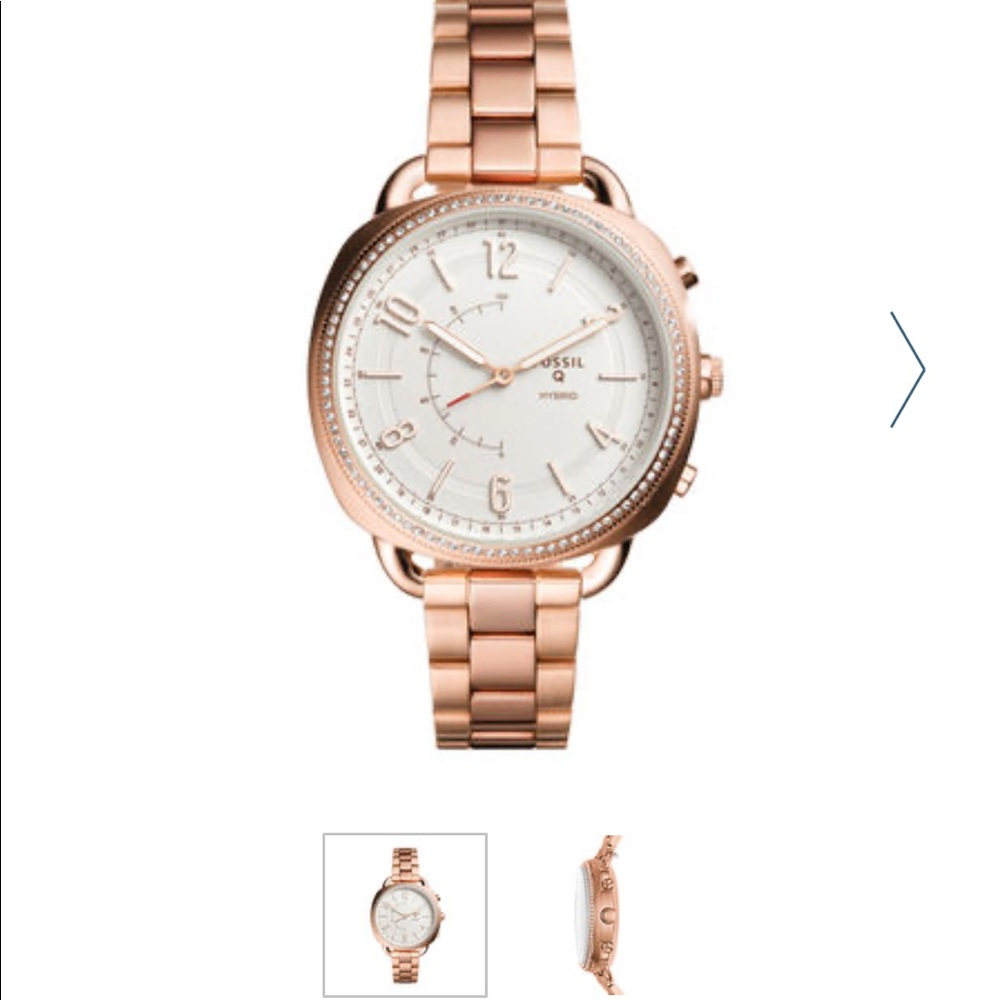 Fossil Q Hybrid Crystal Accent RoseTone SmartWatch